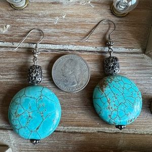 Turquoise earrings.